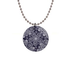 Flowers mandala 1  Button Necklace