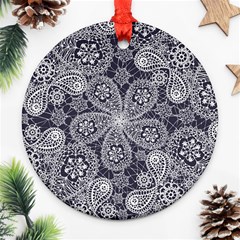 Flowers mandala Round Ornament (Two Sides)