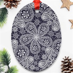 Flowers mandala Oval Ornament (Two Sides)