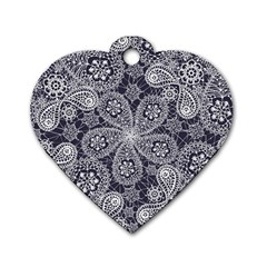 Flowers mandala Dog Tag Heart (One Side)