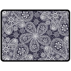 Flowers mandala Fleece Blanket (Large) 