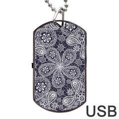 Flowers mandala Dog Tag USB Flash (One Side)