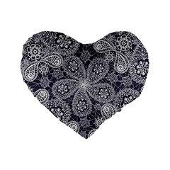 Flowers mandala Standard 16  Premium Heart Shape Cushions