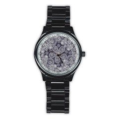 Flowers mandala Stainless Steel Round Watch