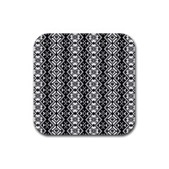 Black And White-3 Rubber Coaster (square)  by ArtworkByPatrick