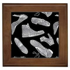 Pattern Shiny Shoes Framed Tile by Sudhe