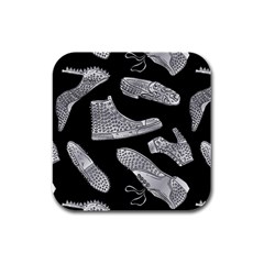 Pattern Shiny Shoes Rubber Square Coaster (4 Pack)  by Sudhe