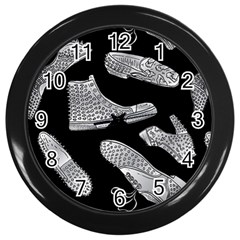 Pattern Shiny Shoes Wall Clock (black) by Sudhe