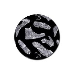 Pattern Shiny Shoes Rubber Coaster (round)  by Sudhe