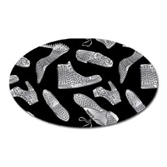 Pattern Shiny Shoes Oval Magnet by Sudhe