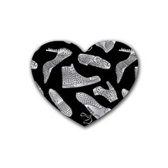 Pattern Shiny Shoes Rubber Coaster (heart)  by Sudhe