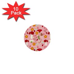 Floral Surface Pattern Design 1  Mini Buttons (10 Pack)  by Sudhe