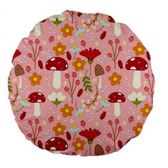 Floral Surface Pattern Design Large 18  Premium Flano Round Cushions by Sudhe