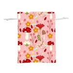 Floral Surface Pattern Design Lightweight Drawstring Pouch (M) Front