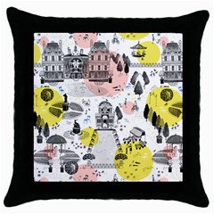 The Park  Pattern Design Throw Pillow Case (black) by Sudhe