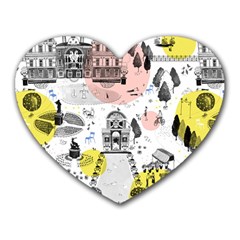 The Park  Pattern Design Heart Mousepads by Sudhe