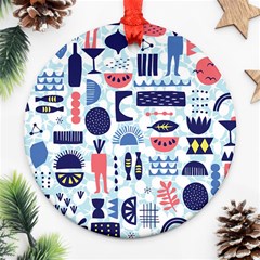 Vector Illustrated Pattern Design Ornament (round) by Sudhe