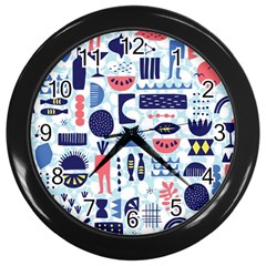 Vector Illustrated Pattern Design Wall Clock (black)