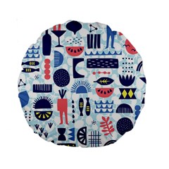 Vector Illustrated Pattern Design Standard 15  Premium Round Cushions by Sudhe