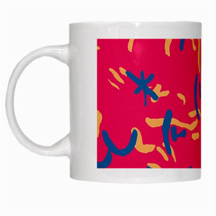 Pattern Booty Faces White Mugs