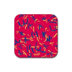 Pattern Booty Faces Rubber Coaster (square)  by Sudhe