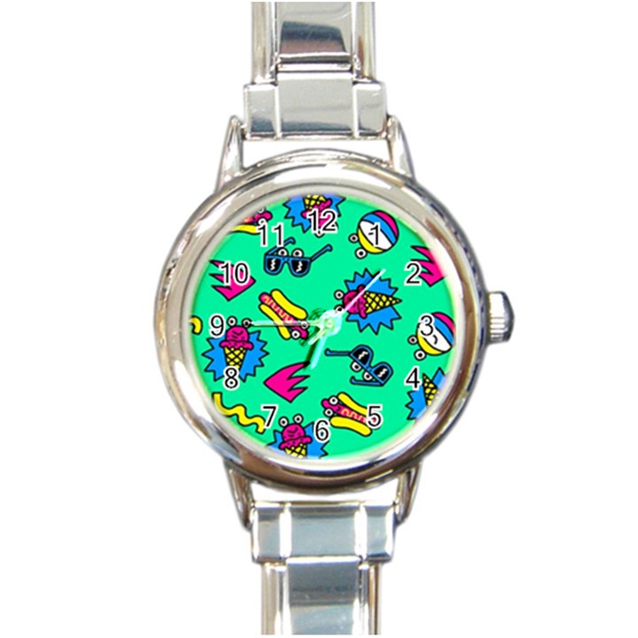 Pattern Adweeksummer Round Italian Charm Watch