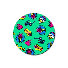 Pattern Adweeksummer Rubber Round Coaster (4 Pack)  by Sudhe