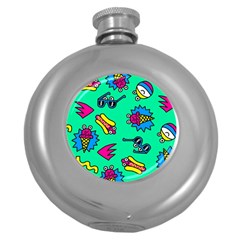 Pattern Adweeksummer Round Hip Flask (5 Oz) by Sudhe