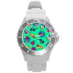 Pattern Adweeksummer Round Plastic Sport Watch (L) Front