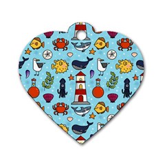 Surface Pattern Design Dog Tag Heart (one Side) by Sudhe