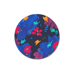 Patterns Rosebuds Magnet 3  (round) by Sudhe