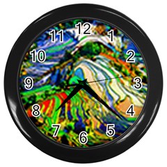 Artistic Nature Painting Wall Clock (black)