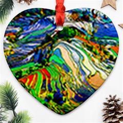 Artistic Nature Painting Heart Ornament (two Sides) by Sudhe