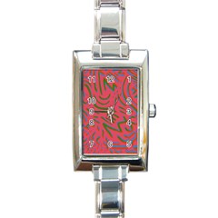 Pattern Saying Wavy Rectangle Italian Charm Watch