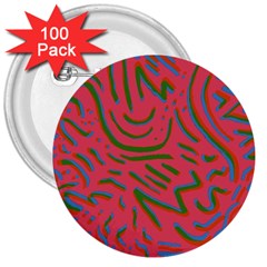 Pattern Saying Wavy 3  Buttons (100 Pack)  by Sudhe