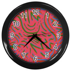 Pattern Saying Wavy Wall Clock (black) by Sudhe