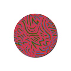 Pattern Saying Wavy Rubber Coaster (round)  by Sudhe