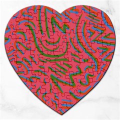 Pattern Saying Wavy Jigsaw Puzzle (heart) by Sudhe