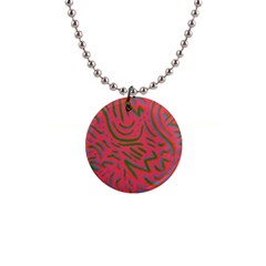 Pattern Saying Wavy 1  Button Necklace by Sudhe