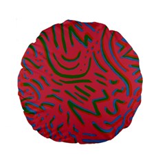 Pattern Saying Wavy Standard 15  Premium Round Cushions by Sudhe