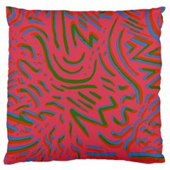 Pattern Saying Wavy Large Flano Cushion Case (one Side) by Sudhe