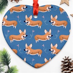 Corgi Patterns Ornament (heart) by Sudhe