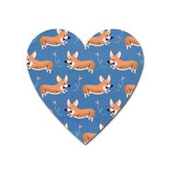 Corgi Patterns Heart Magnet by Sudhe