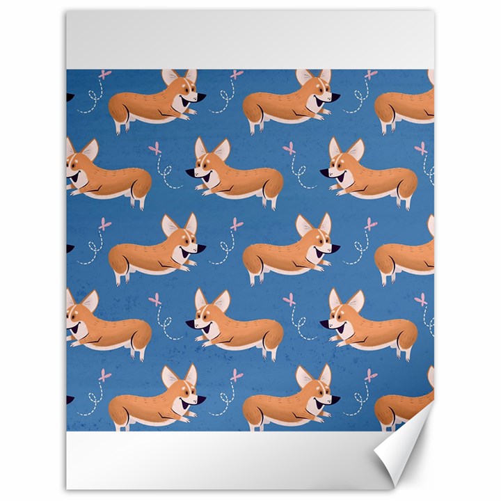 Corgi Patterns Canvas 18  x 24 