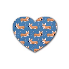 Corgi Patterns Heart Coaster (4 Pack)  by Sudhe