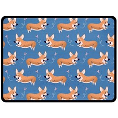 Corgi Patterns Fleece Blanket (large)  by Sudhe