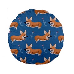 Corgi Patterns Standard 15  Premium Round Cushions by Sudhe