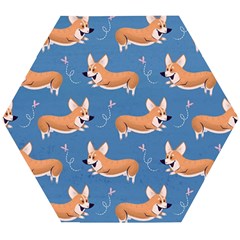 Corgi Patterns Wooden Puzzle Hexagon