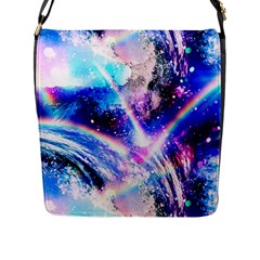 Crystal Wave Pattern Design Flap Closure Messenger Bag (l) by Sudhe