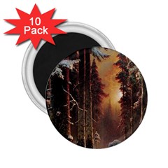 Sunset In The Frozen Winter Forest 2 25  Magnets (10 Pack)  by Sudhe